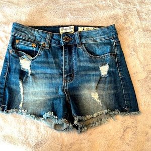 Indigo Rein Blue Denim Shorts Distressed Size 5 Juniors